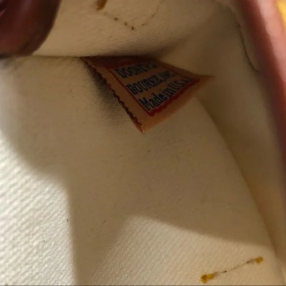 Dooney And Bourke Tartan Plaid Tan And Brown Leather Accent Wristlet - Picture 6 of 6